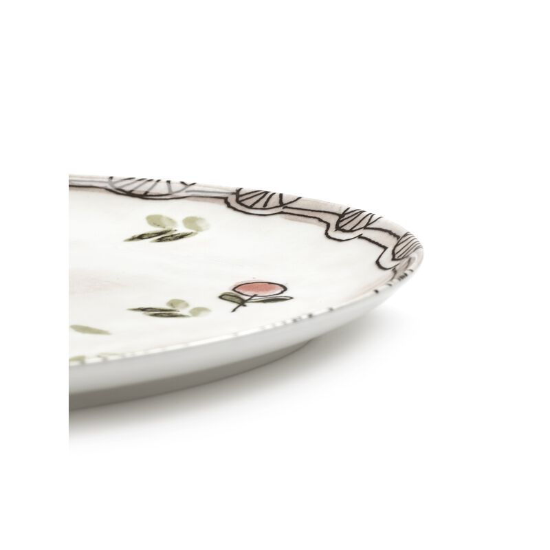 Marni Midnight Flowers Small Oval Plate - Mirtillo Nude image number 2